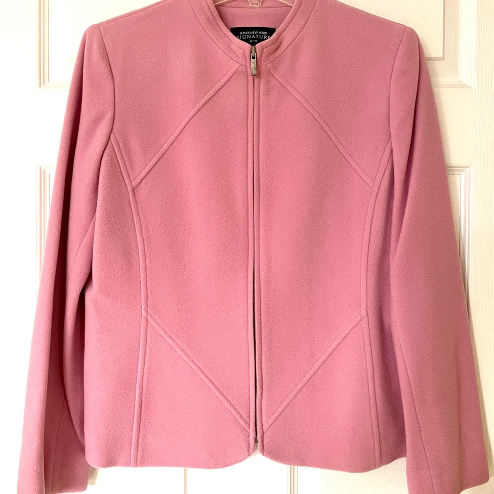 Jones New York Signature Wool-Cashmere Zip Jacket